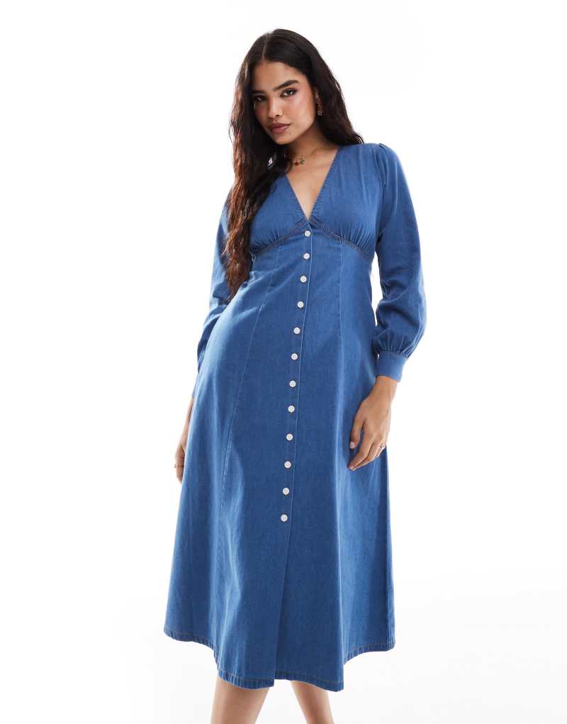 Nobody's Child Shannon denim midi dress in blue Nobody's Child