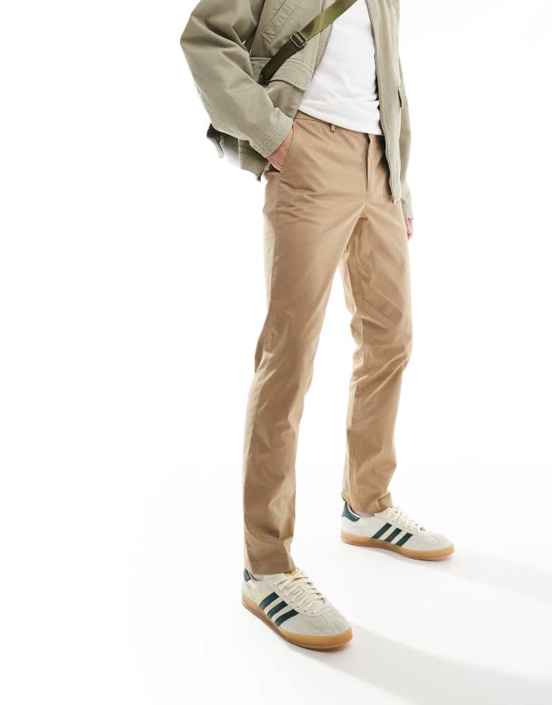 PS Paul Smith tapered chino pants with patch logo in tan PS Paul Smith