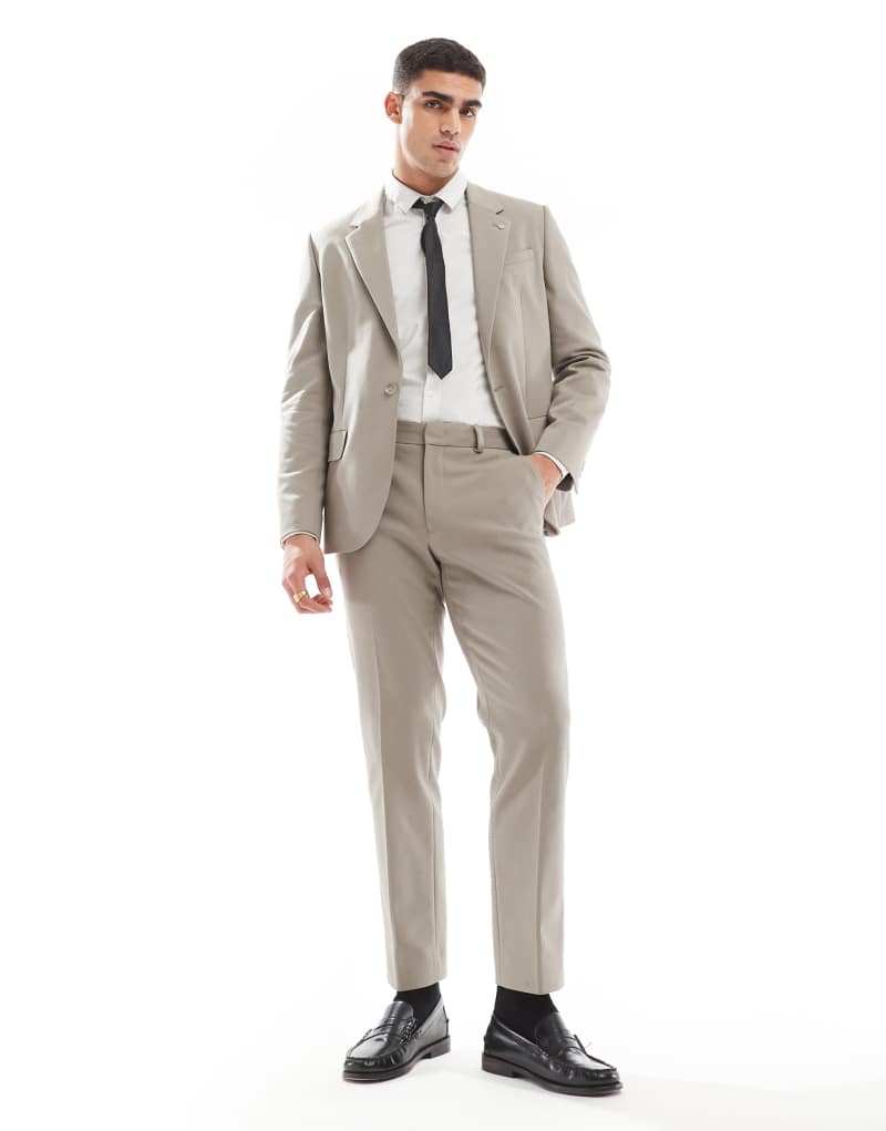 River Island contemporary suit pants in beige River Island