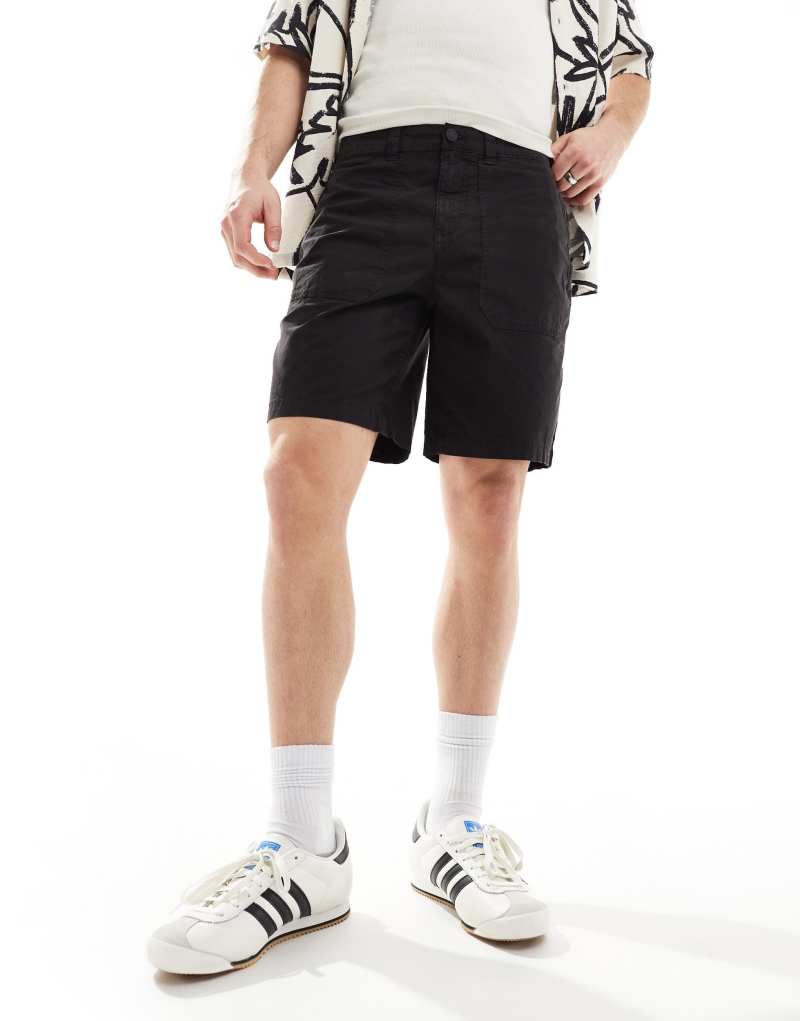 River Island denim shorts in black River Island