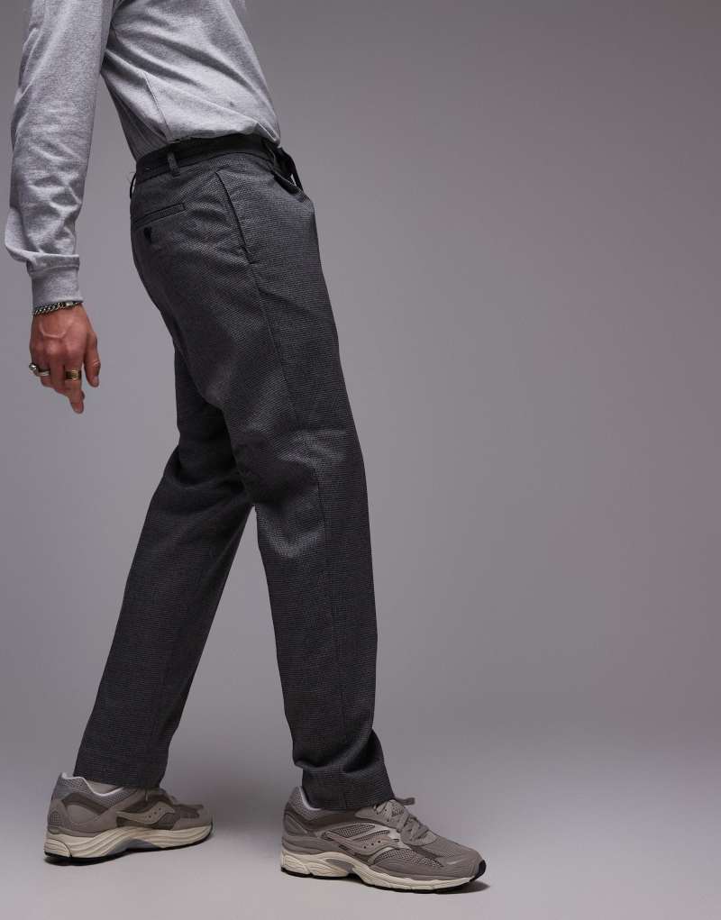 Selected Homme tapered leroy pleated pants in gray pinstripe Selected