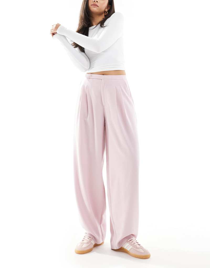 Stradivarius tailored balloon leg pants in pink Stradivarius