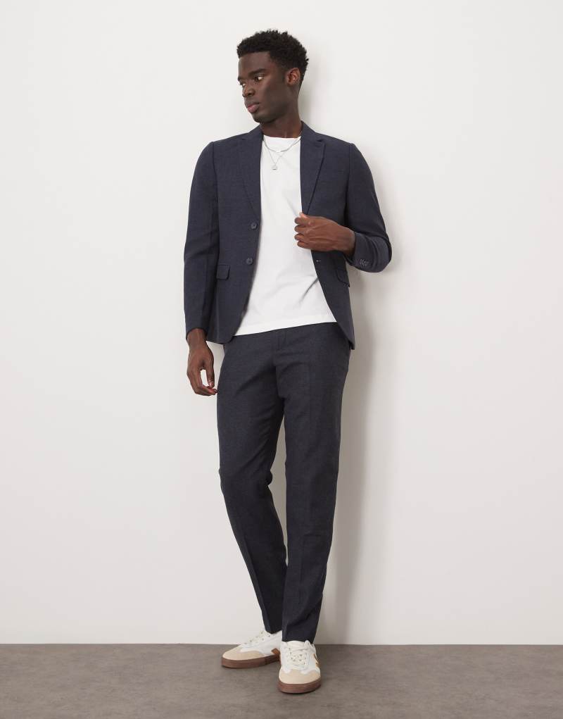 Selected Homme Reed wool mix pants in navy Selected