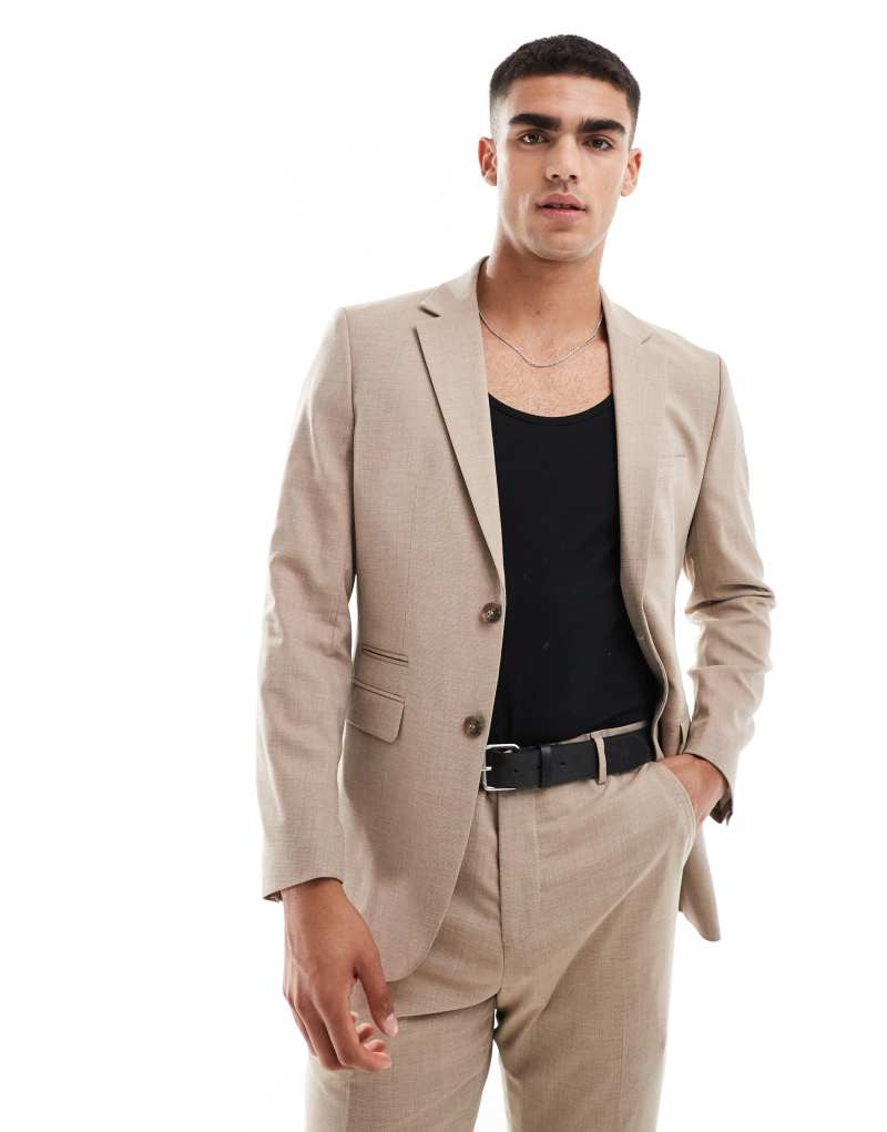 Selected Homme Neil regular fit suit jacket in cream Selected