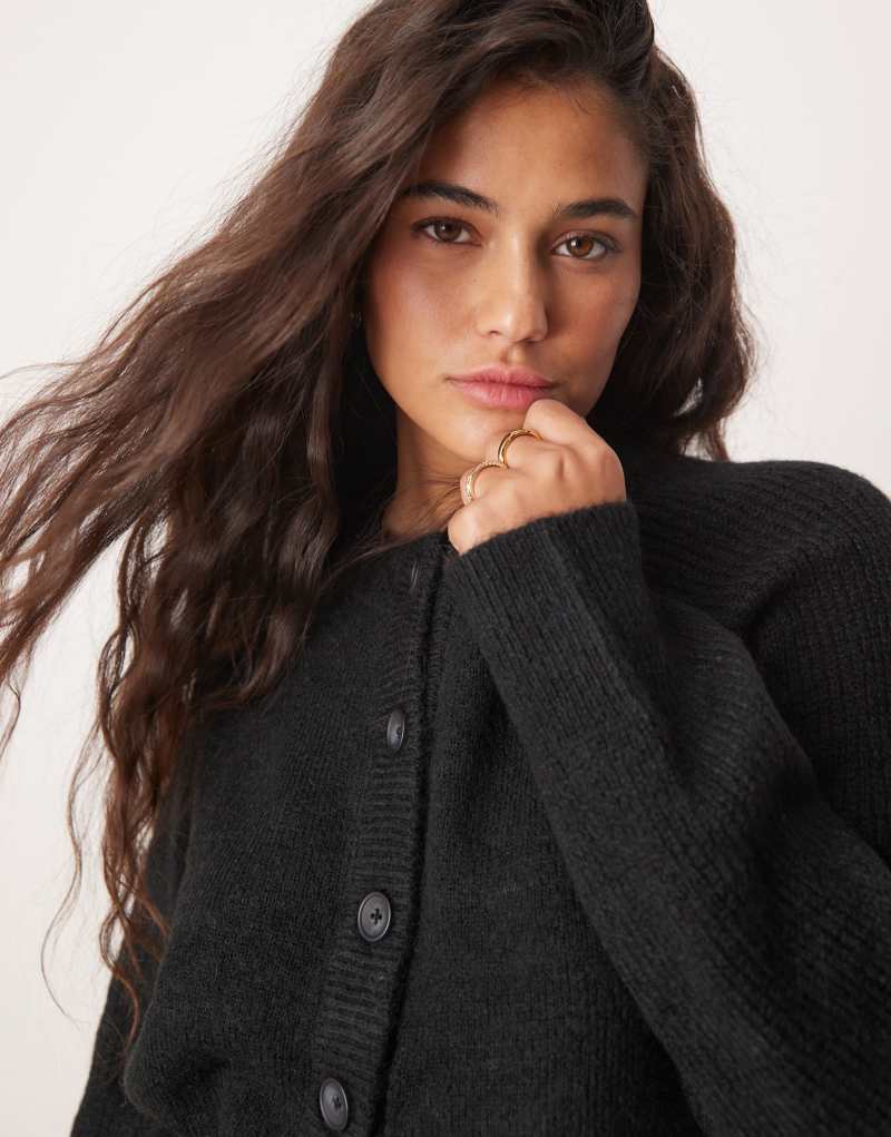 Selected Femme knit cardigan in black Selected