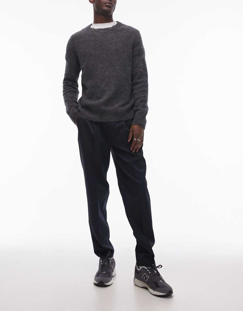 Topman tapered dress pants in navy Topman