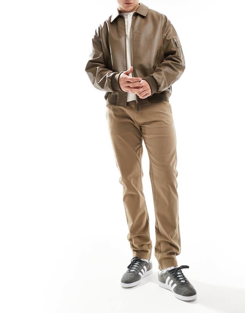 Threadbare slim fit chino pants in camel Threadbare