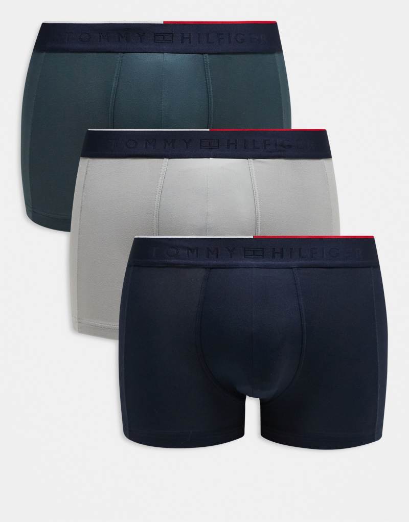 Tommy Hilfiger Everyday Micro 3 pack trunk in gray/blue Tommy Hilfiger