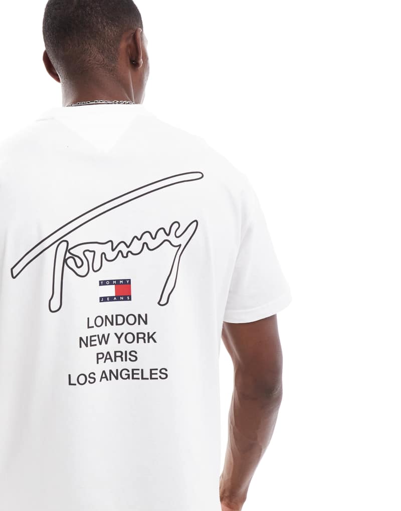 Tommy Jeans city signature back print t-shirt in white Tommy Jeans