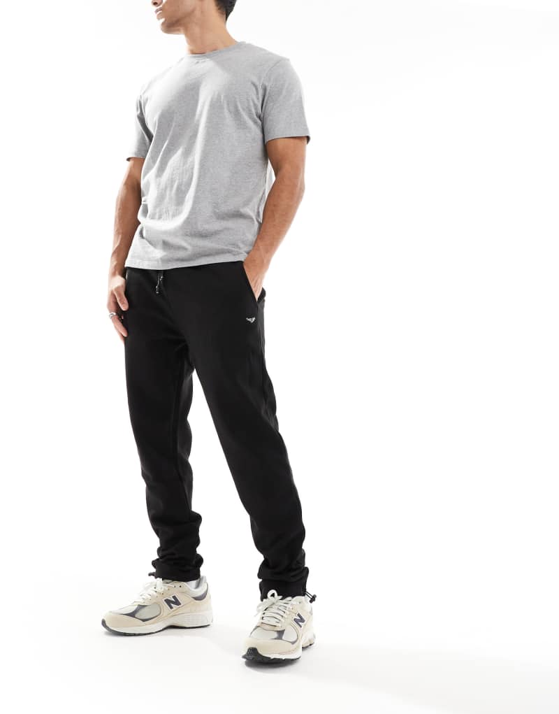 Threadbare sweatpants with ankle toggle adjuster in black Threadbare