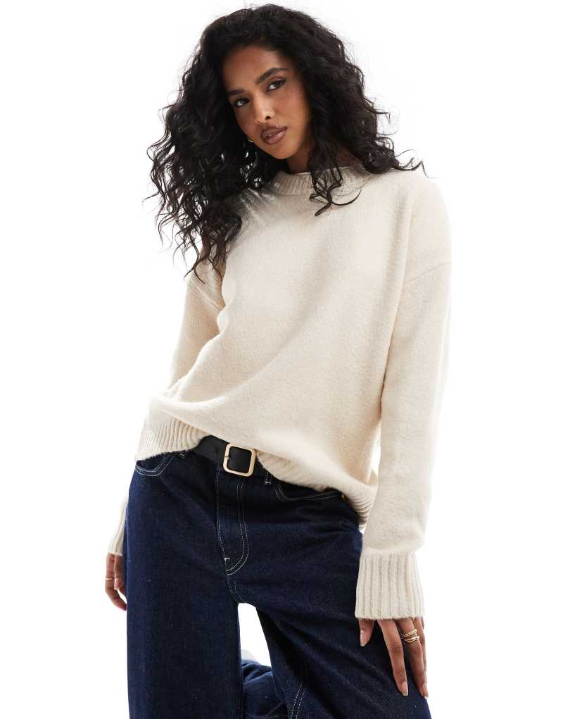 Threadbare knitted sweater in ecru Threadbare