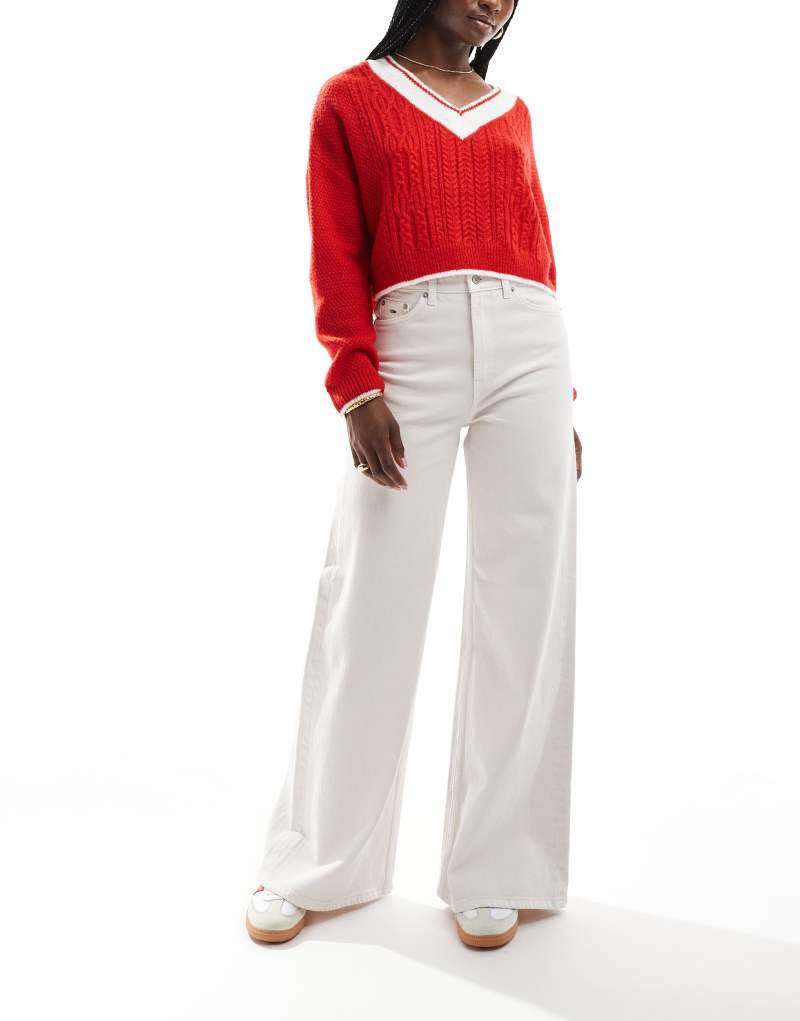 Tommy Jeans wide leg jeans in ecru white Tommy Jeans