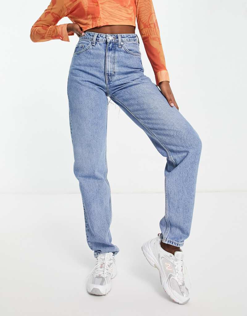 Weekday Lash extra high waist mom jeans in hanson blue Weekday