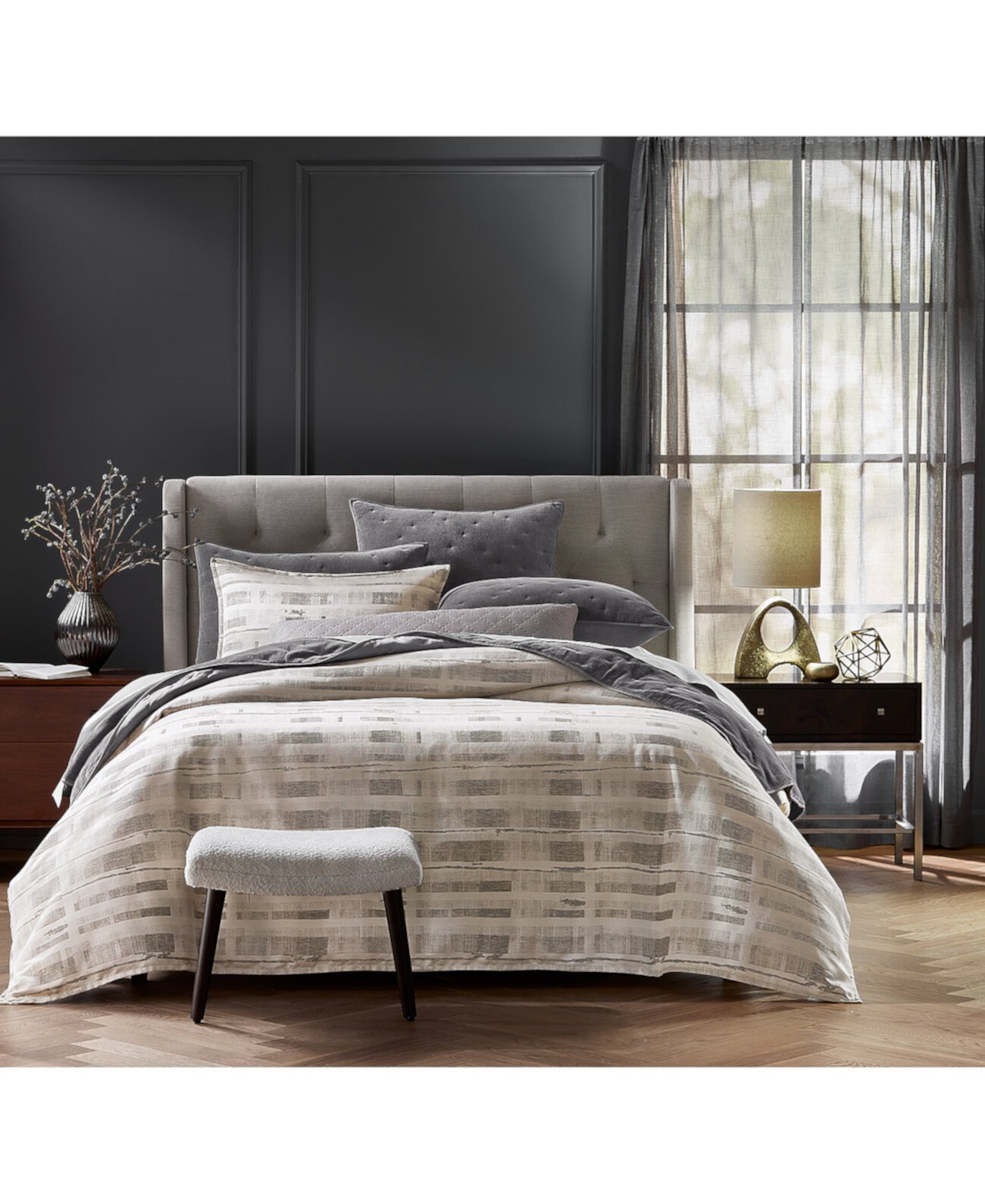 Broken Stripe 3-Pc. Comforter Set, King, Exclusively at Macy’s Hotel Collection