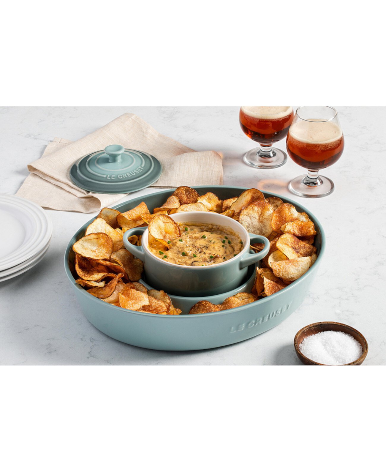 Stoneware Oval 13" Chip and Dip Platter Le Creuset