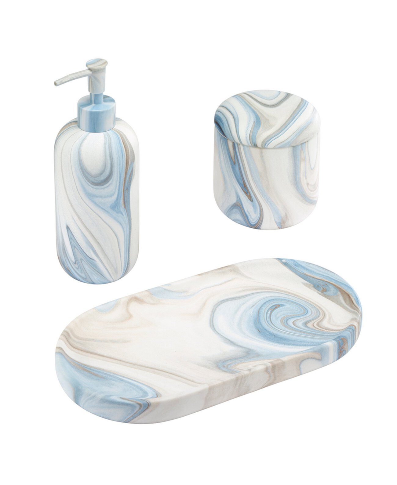 Waves Ceramic 3-Pc. Bath Vanity Set Avanti