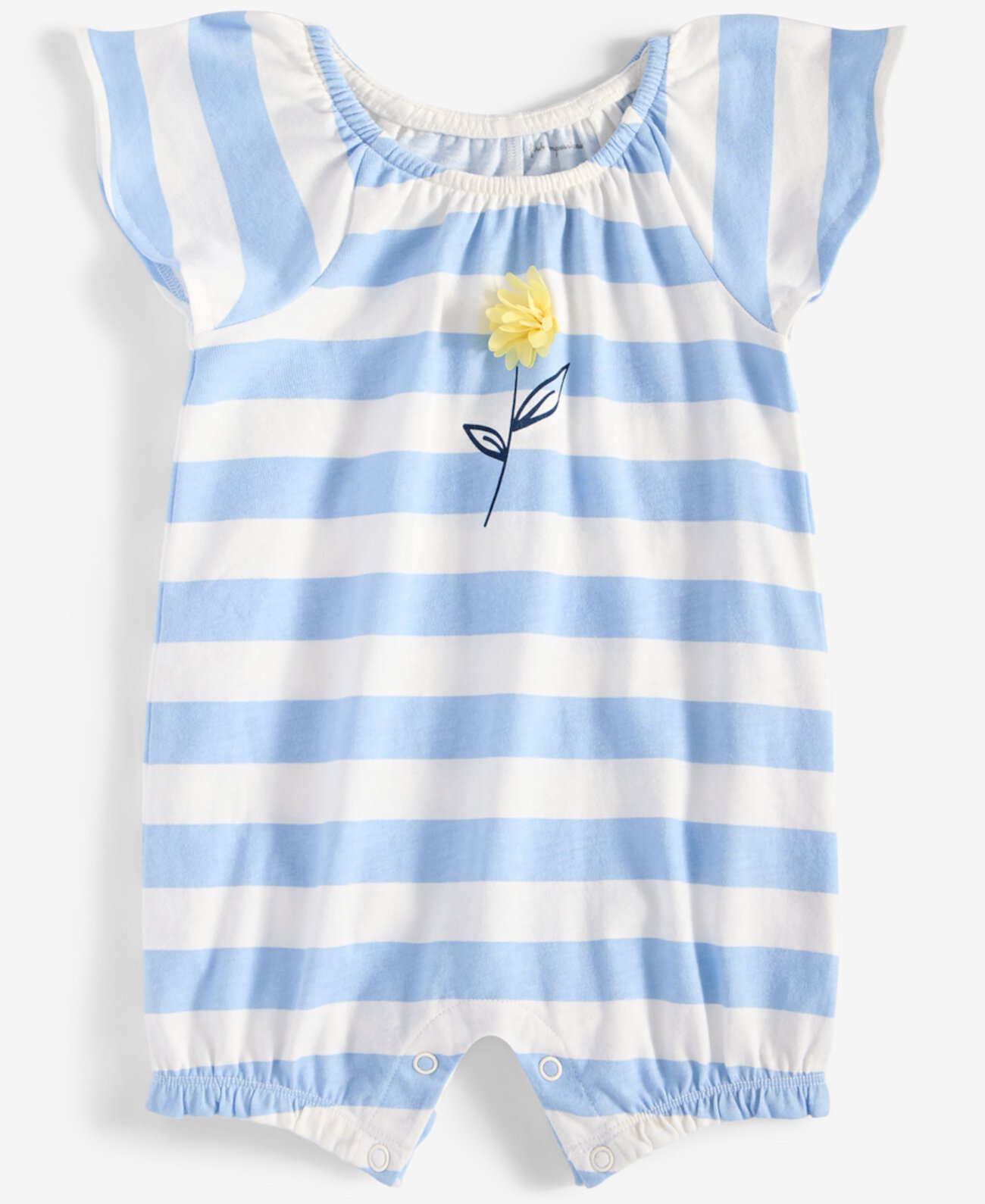 Baby Girls Bold Stripe Flower Sunsuit, Exclusively at Macy's First Impressions