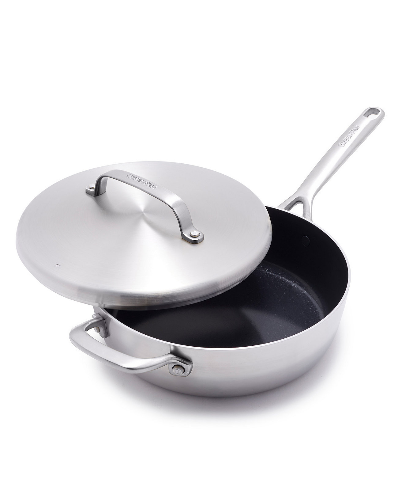 GP5 Stainless Steel 4-Quart Saute Pan with Lid Greenpan