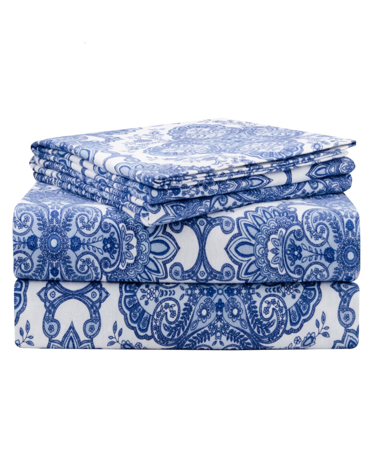 Alpine Blue Luxury Weight Flannel Sheet Set, Queen Pointehaven