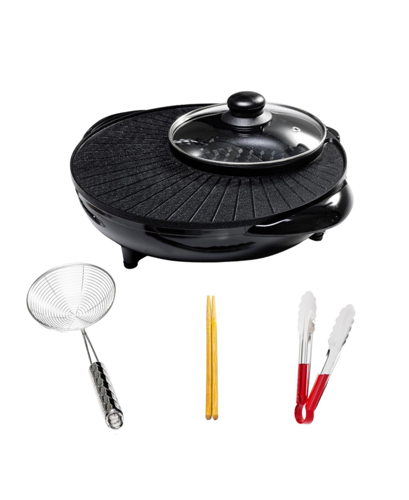 2-in-1 Portable Electric Hot Pot and Grill Combo Ovente