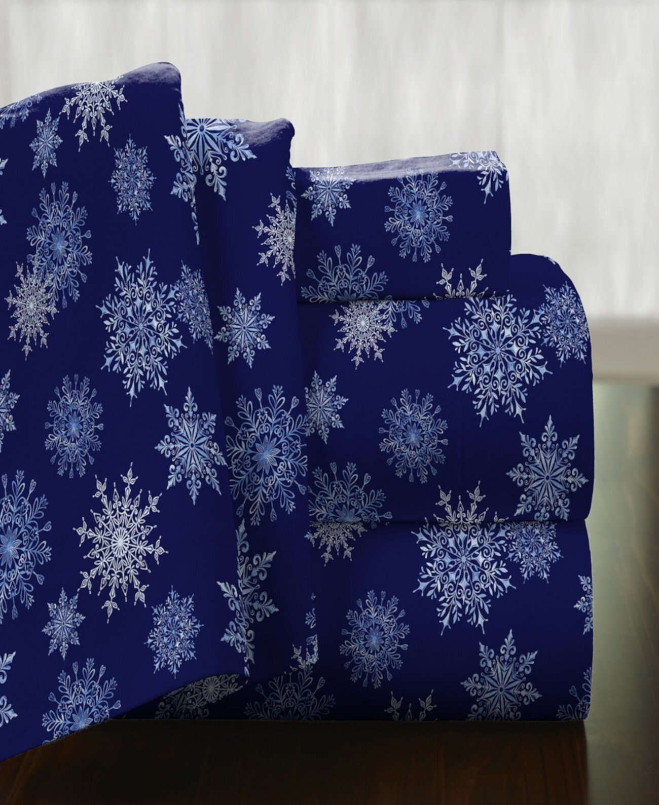 Snowflake Superior Weight Cotton Flannel Sheet Set, Twin Pointehaven