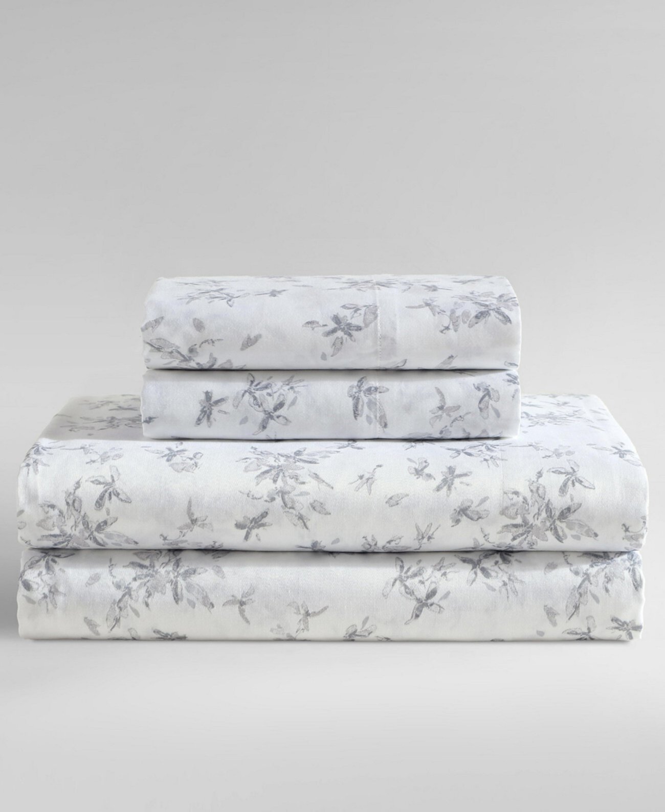 Abstract Floral 300-Thread Count Cotton Sateen 4-Pc. Sheet Set, King Calvin Klein