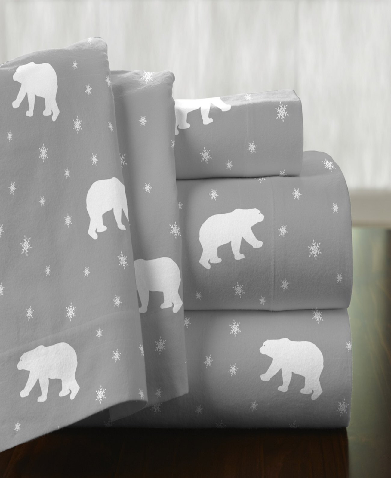 Polar Bear Superior Weight Cotton Flannel Sheet Set, California King Pointehaven