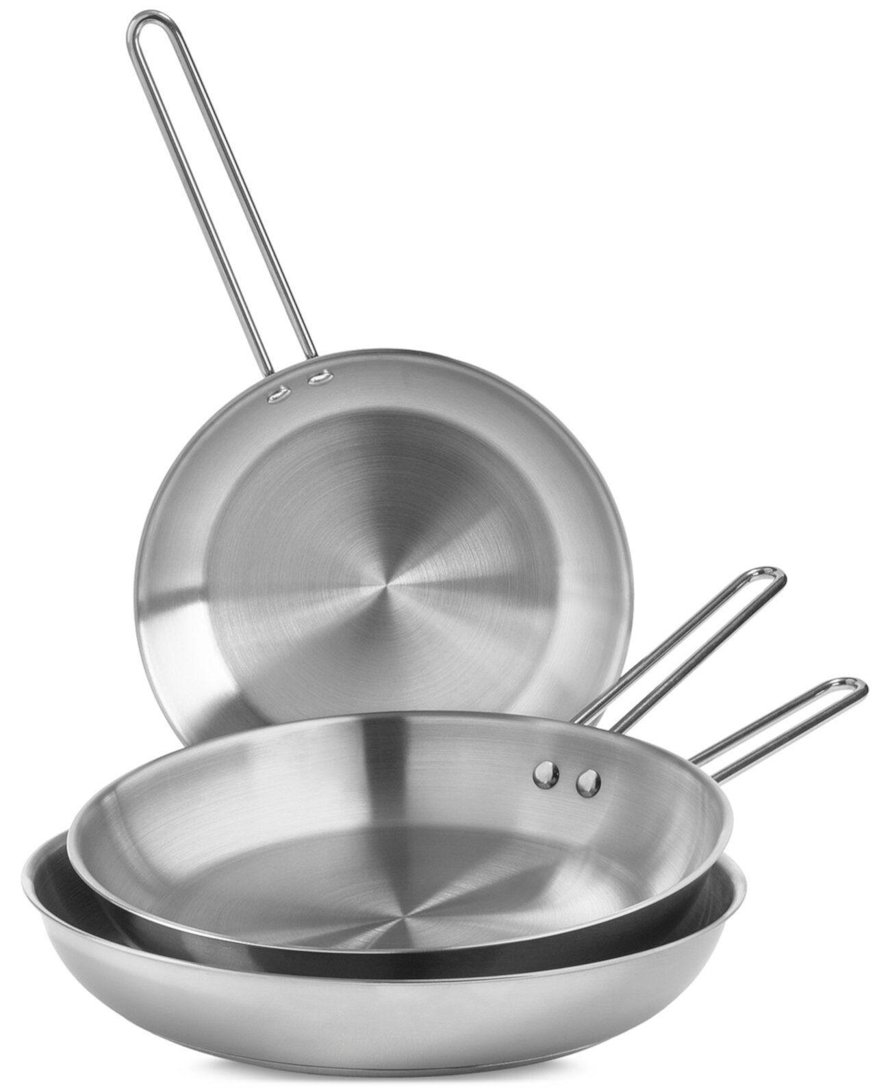 Stainless Steel Frypans, Set of 3 Arch Studio