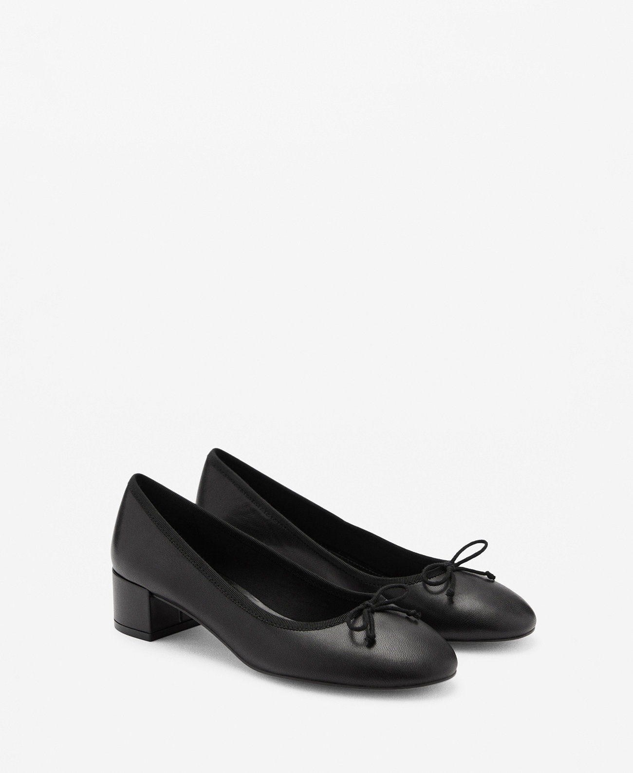 Women's Bow Leather Heel Shoes Mango