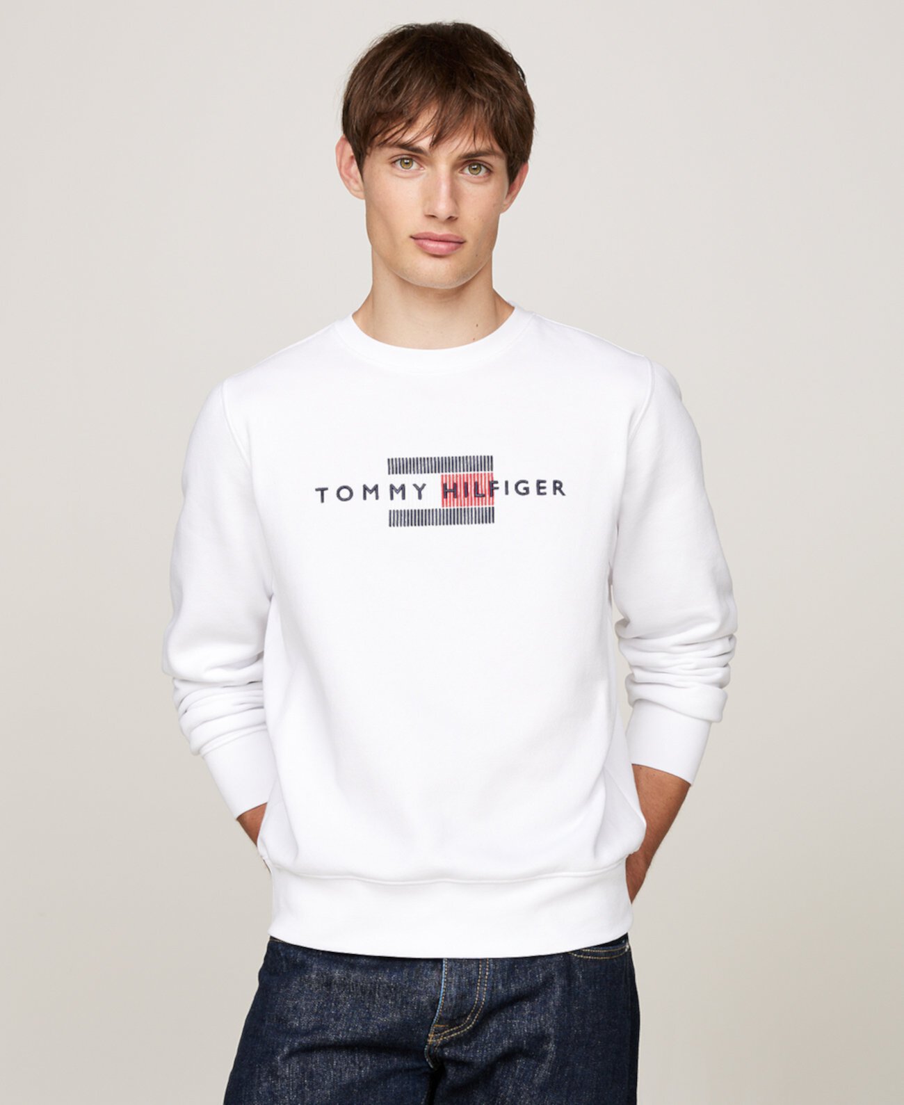 Men's Embroidered Logo Crewneck Sweatshirt Tommy Hilfiger