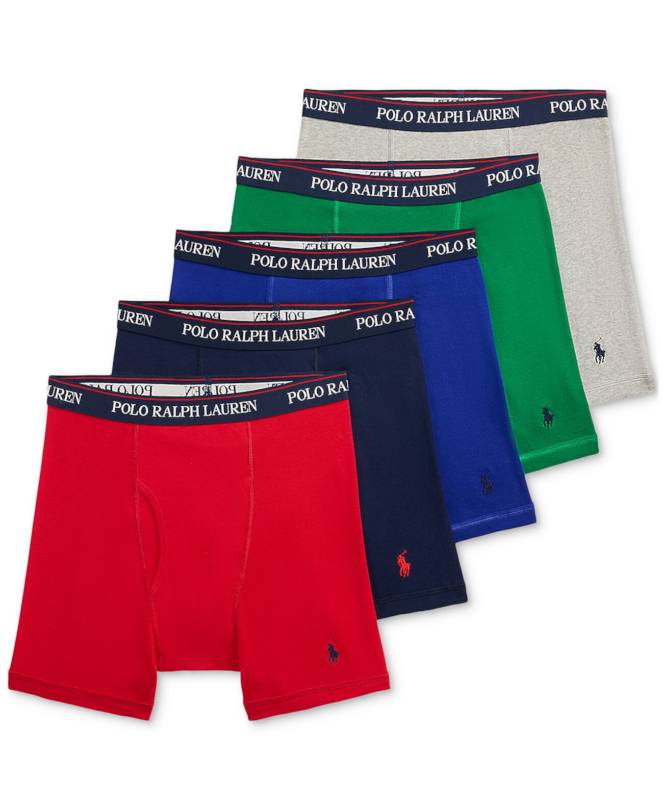 Men's 5-Pack Classic-Fit Cotton Knit Boxers, Exclusively at Macy's Polo Ralph Lauren