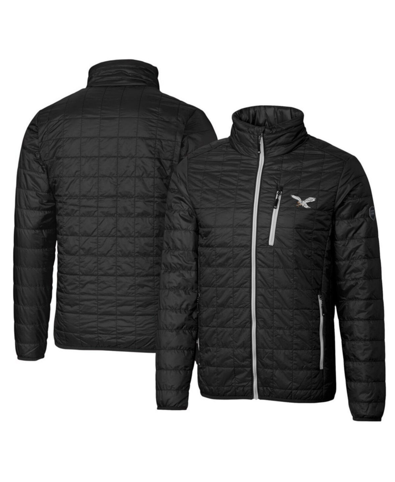 Мужская черная утепленная куртка Philadelphia Eagles Rainier PrimaLoft Eco с полным замком от Cutter & Buck, водонепроницаемая и ветрозащитная Cutter & Buck