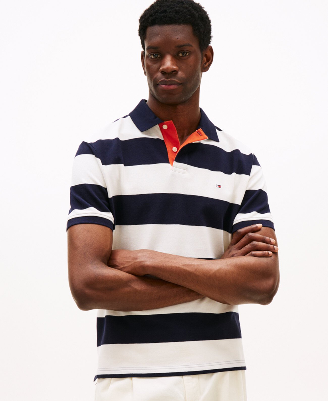 Men's Relaxed-Fit Stripe Rugby Polo Tommy Hilfiger