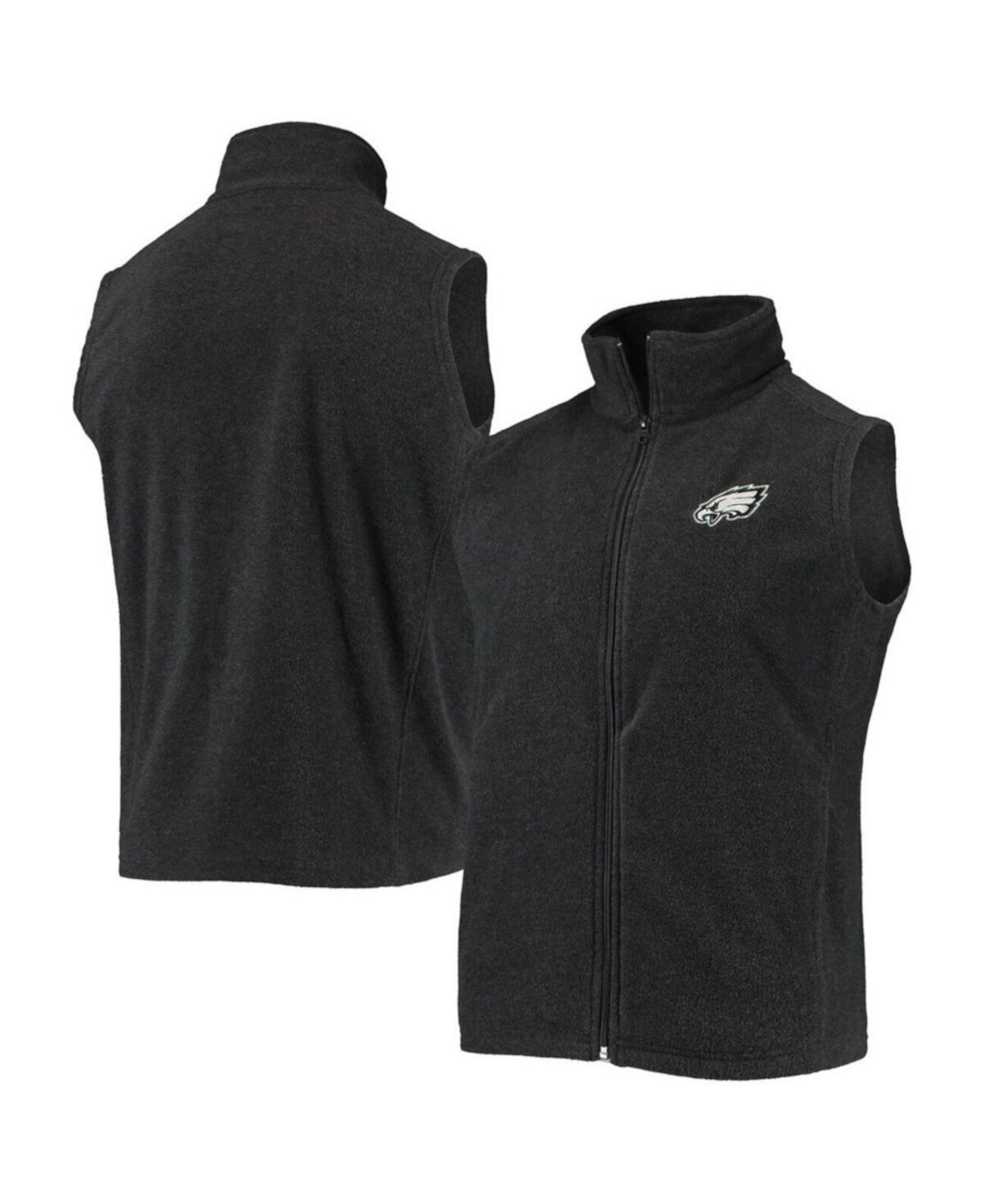 Men's Heathered Charcoal Philadelphia Eagles Houston Fleece Full-Zip Vest Dunbrooke