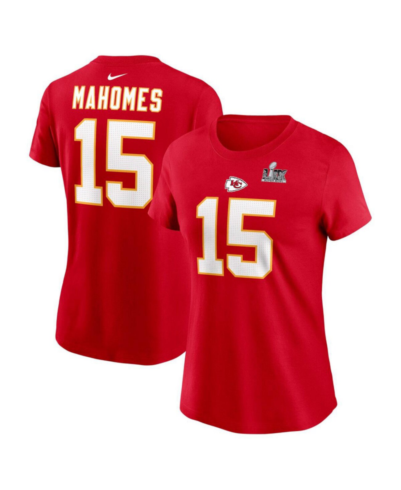 Women's Patrick Mahomes Red Kansas City Chiefs Super Bowl LIX Name Number T-Shirt Nike