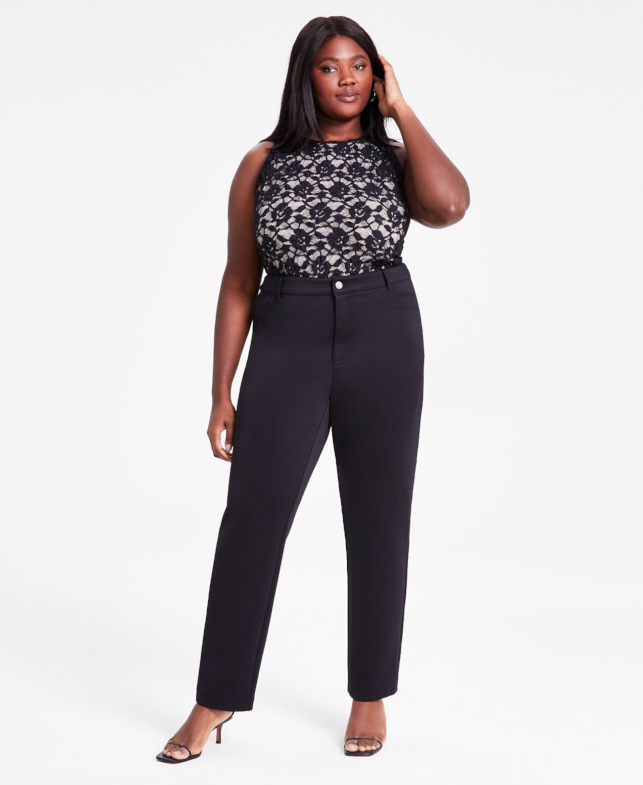 Plus Size Scuba-Knit Trousers, Exclusively at Macy's Bar III