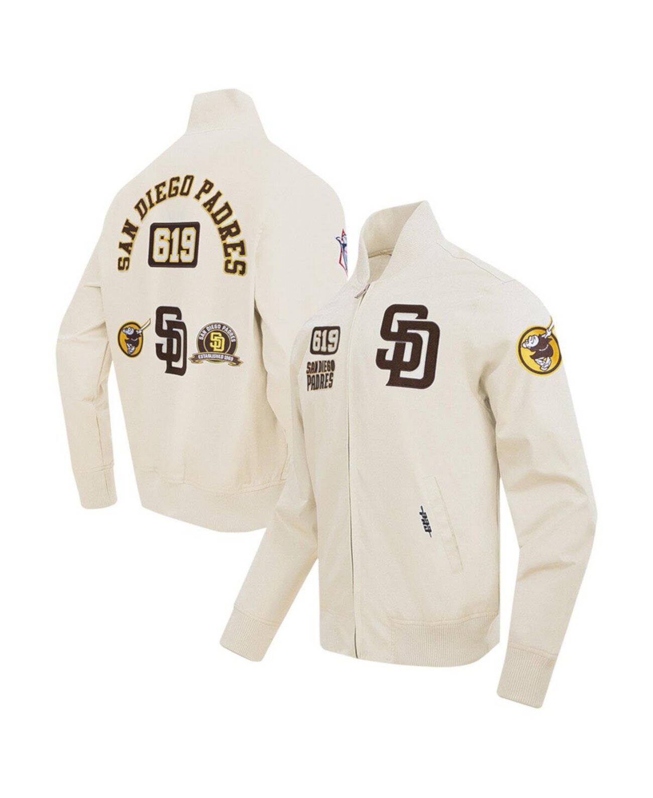 Men's Cream San Diego Padres Area Code Twill Full-Zip Jacket Pro Standard