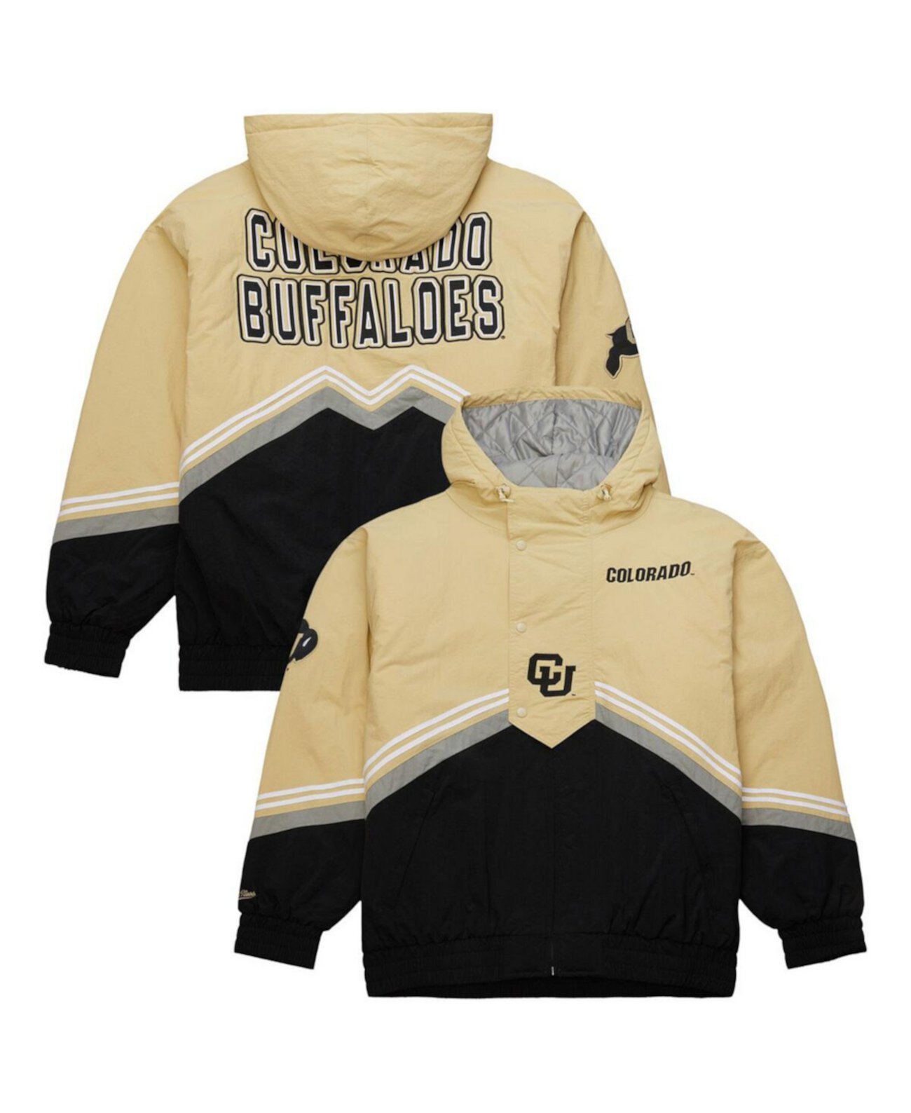 Men's Gold/Black Colorado Buffaloes Throw It Back Retro Full-Zip Windbreaker Jacket Mitchell & Ness