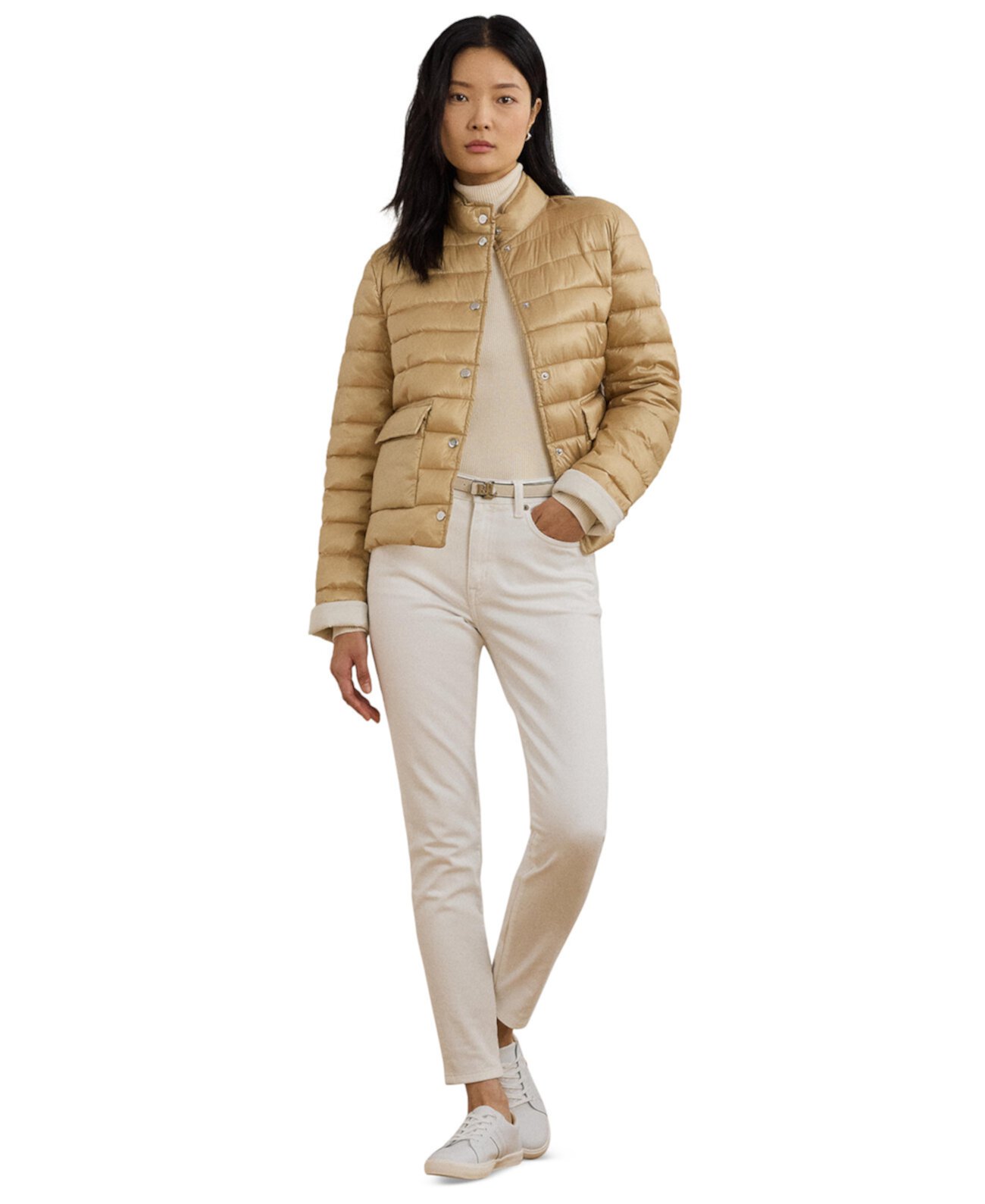 Petite Snap-Front Stand-Collar Packable Coat LAUREN Ralph Lauren