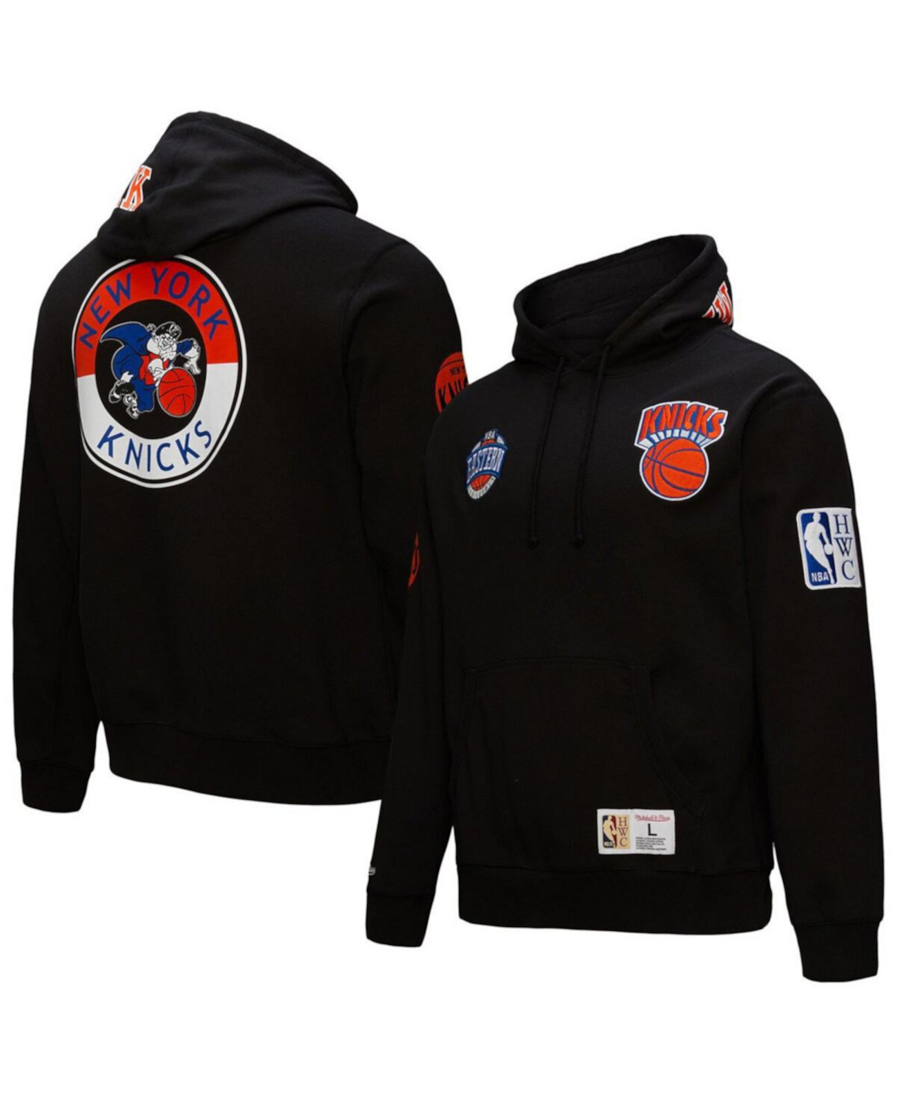 Men's Black New York Knicks Hardwood Classics Blackout Collection Pullover Hoodie Mitchell & Ness