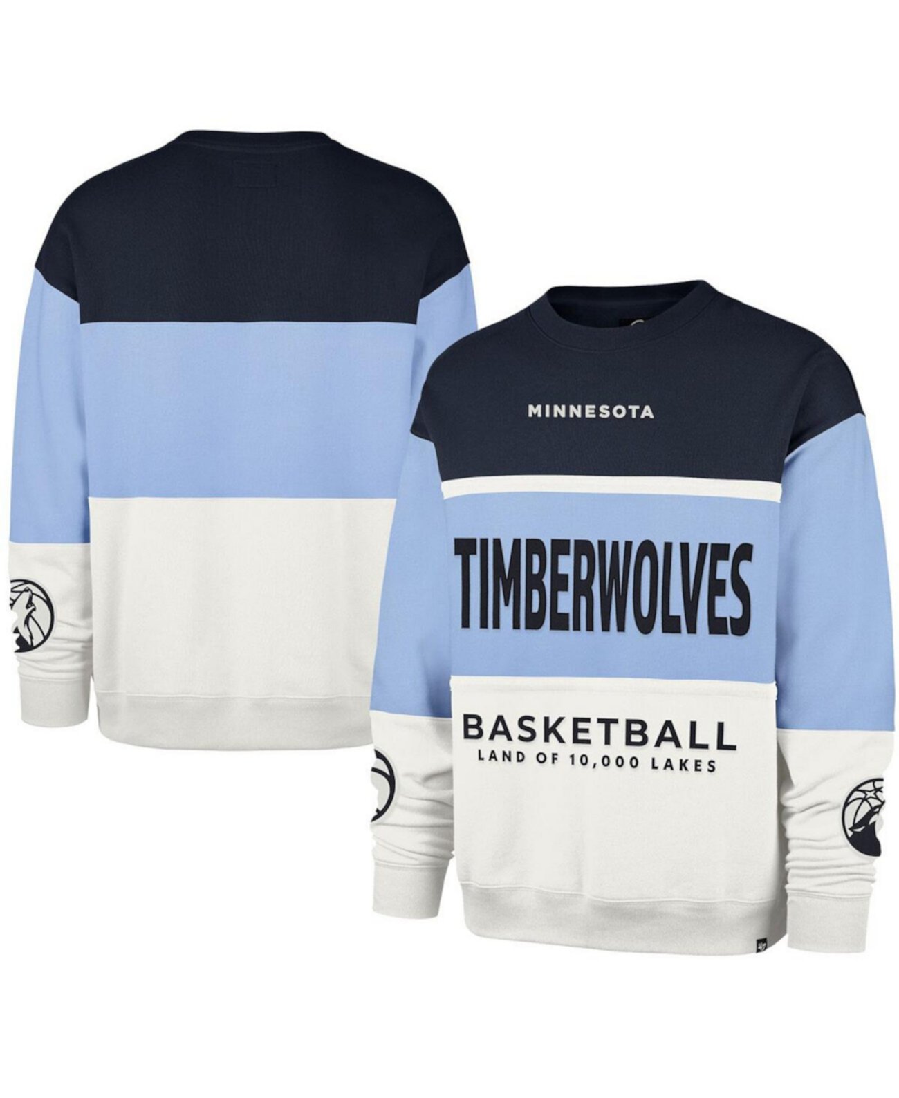 Men's and Women's Light Blue Minnesota Timberwolves 2024/25 City Edition On Five Maximalist Pullover Sweatshirt '47 Brand