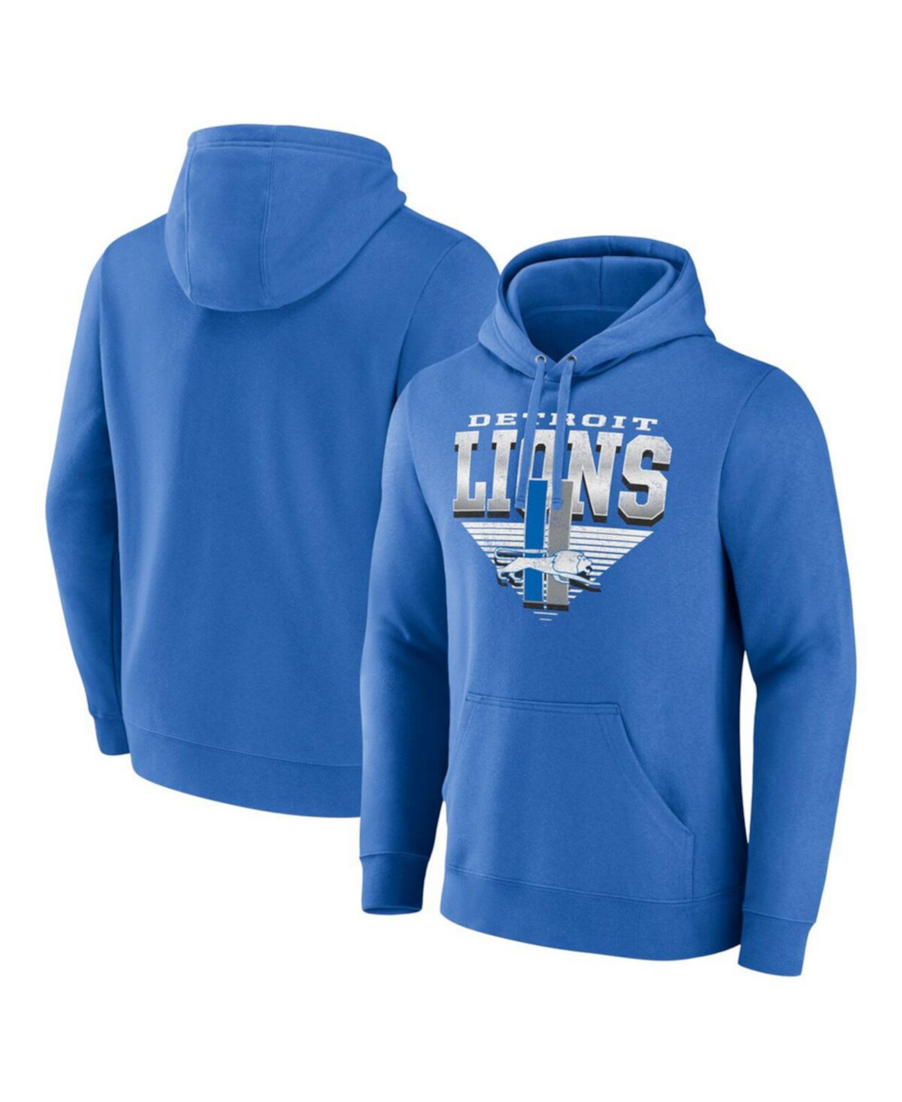 Men's Blue Detroit Lions Geometric Chrome Pullover Hoodie Fanatics