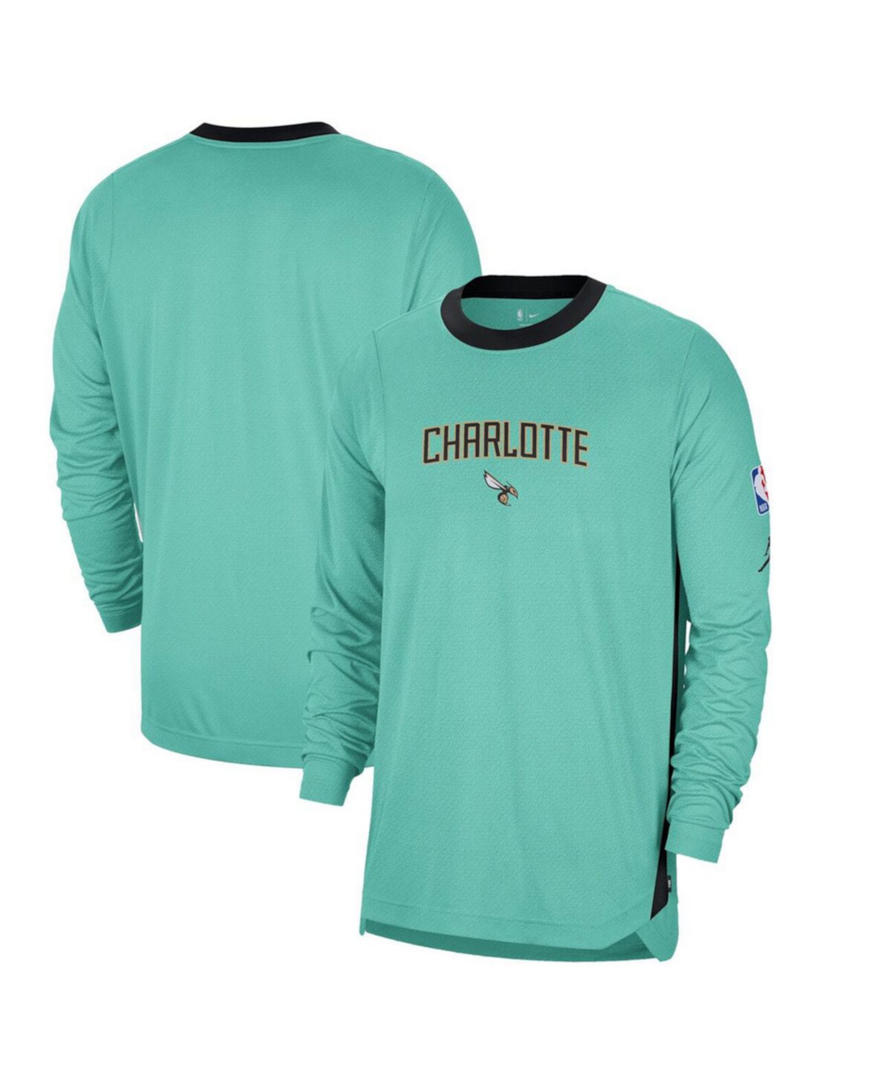 Men's Mint Charlotte Hornets 2024/25 City Edition Authentic Pregame Performance Long Sleeve Shooting T-Shirt Jordan