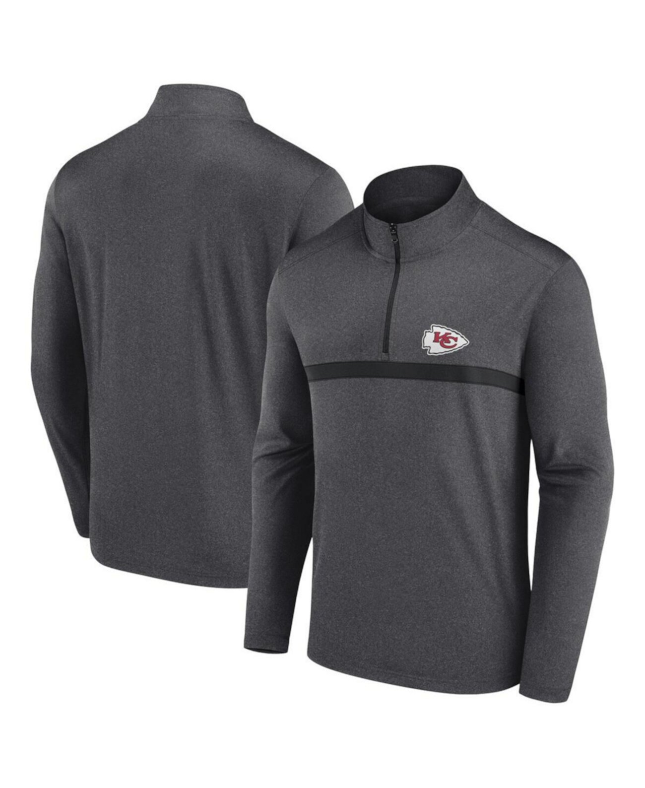 Men's Gray Kansas City Chiefs Head-to-Head Quarter-Zip Top Fanatics