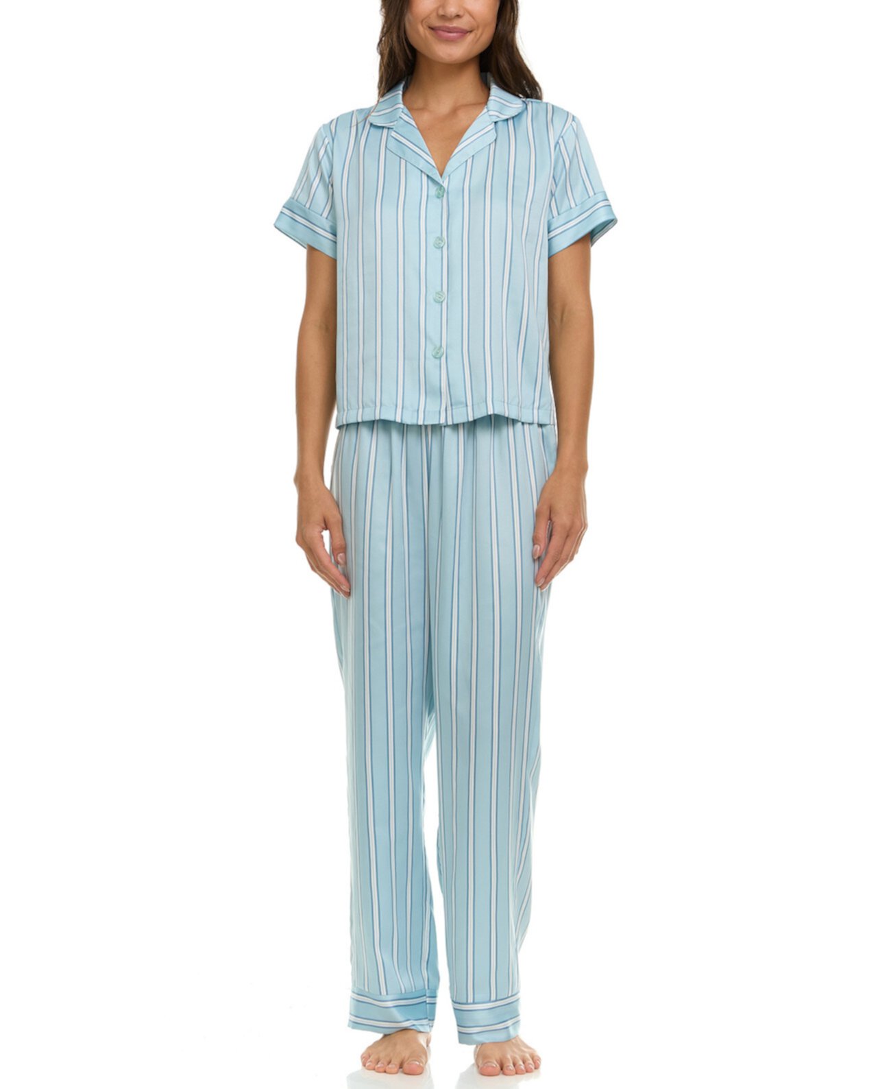 Women's Nicola Stripe Charm Notch Pajama Set Flora Nikrooz