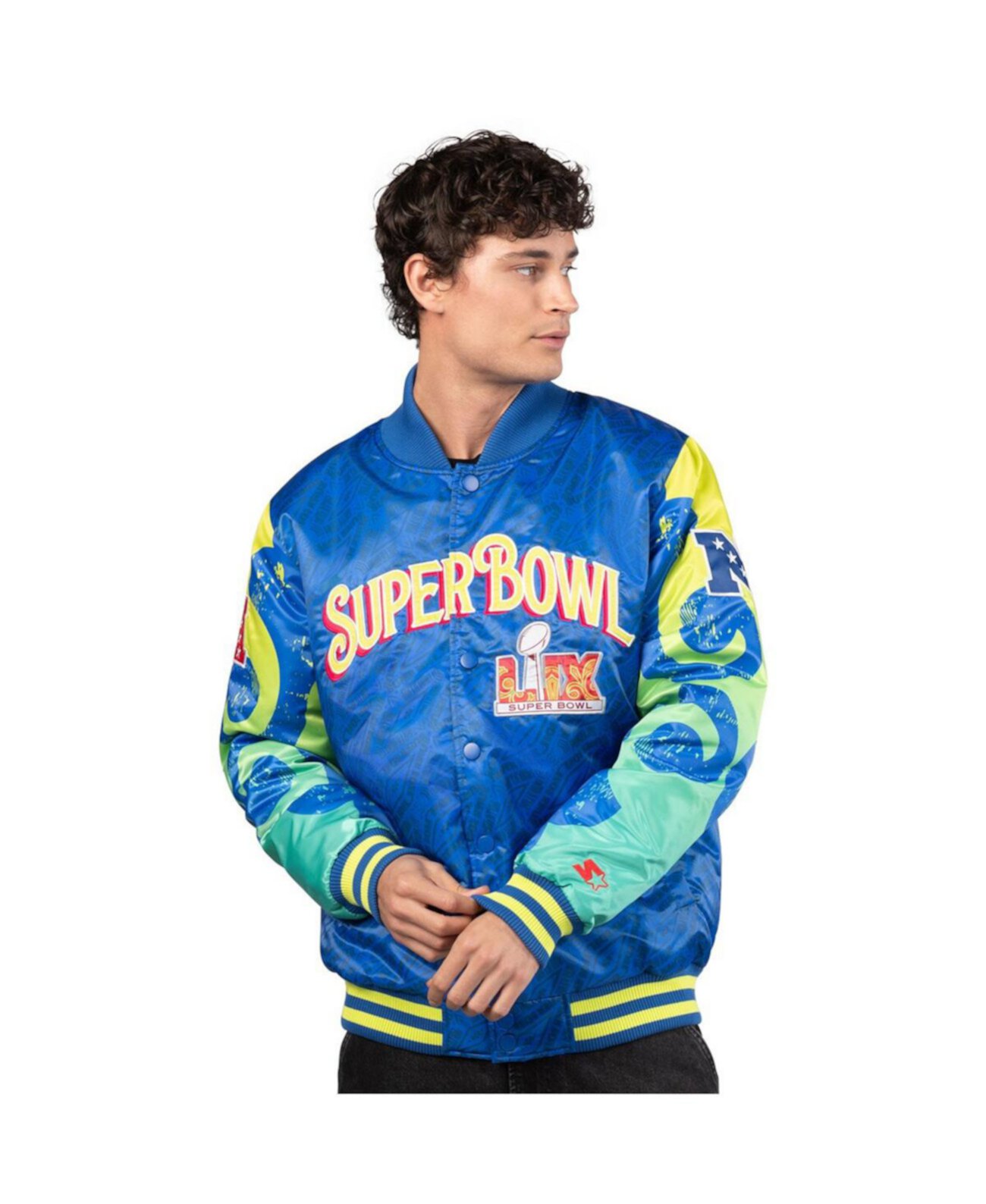 Men's  Royal Super Bowl LIX The Big Easy Full-Snap Satin Jacket Starter