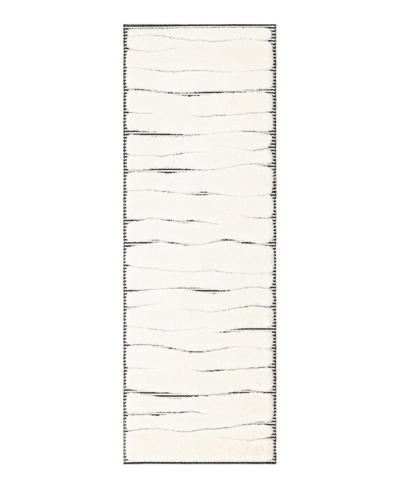 Textured Tones Lines 2'x6'1" Runner Area Rug Bayshore Home