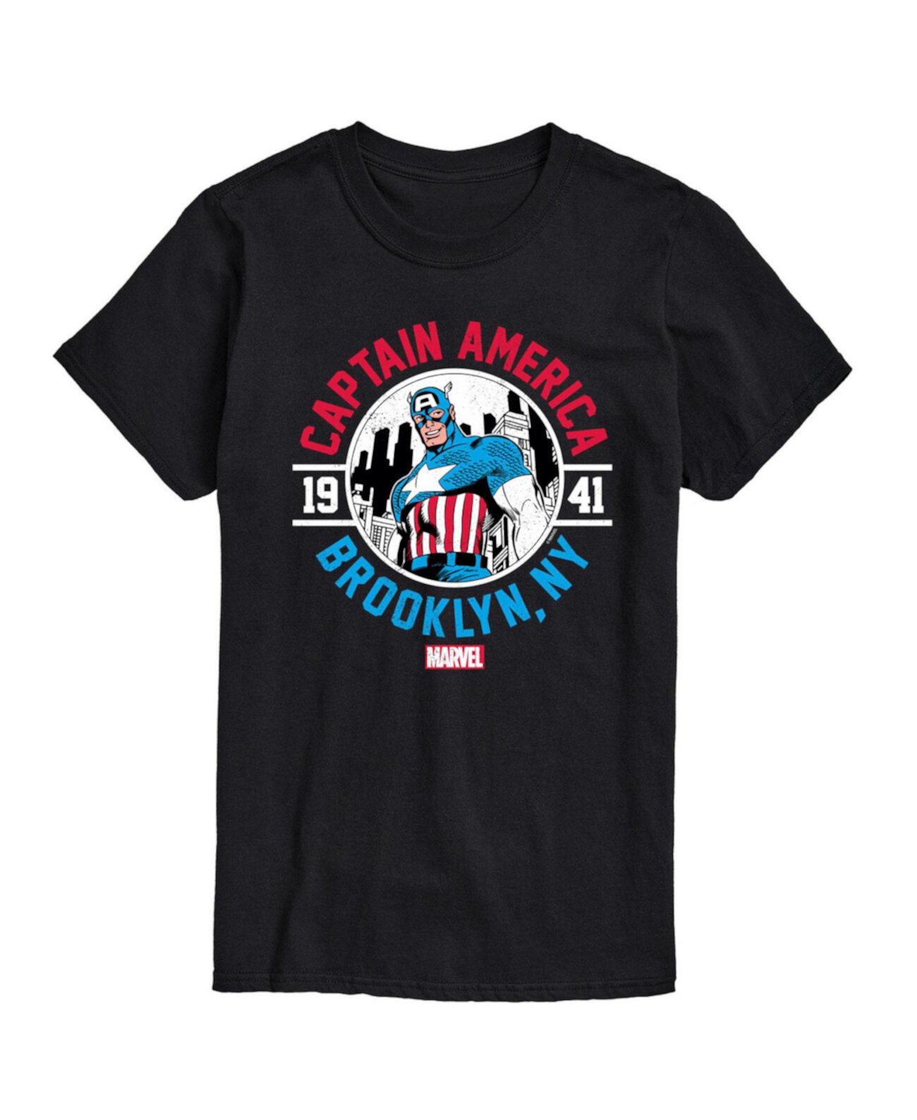 Men's Captain America Brooklyn NY Short Sleeve T-Shirt Airwaves