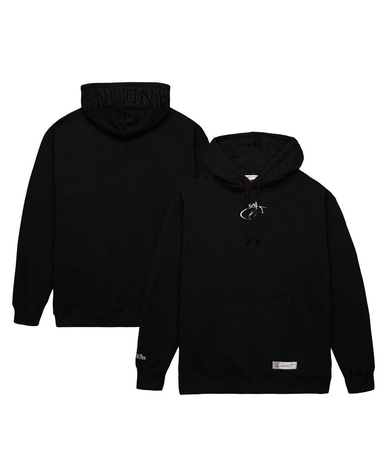 Men's M&N x AND1 Pullover Hoodie Black Pullover Hoodie Mitchell & Ness