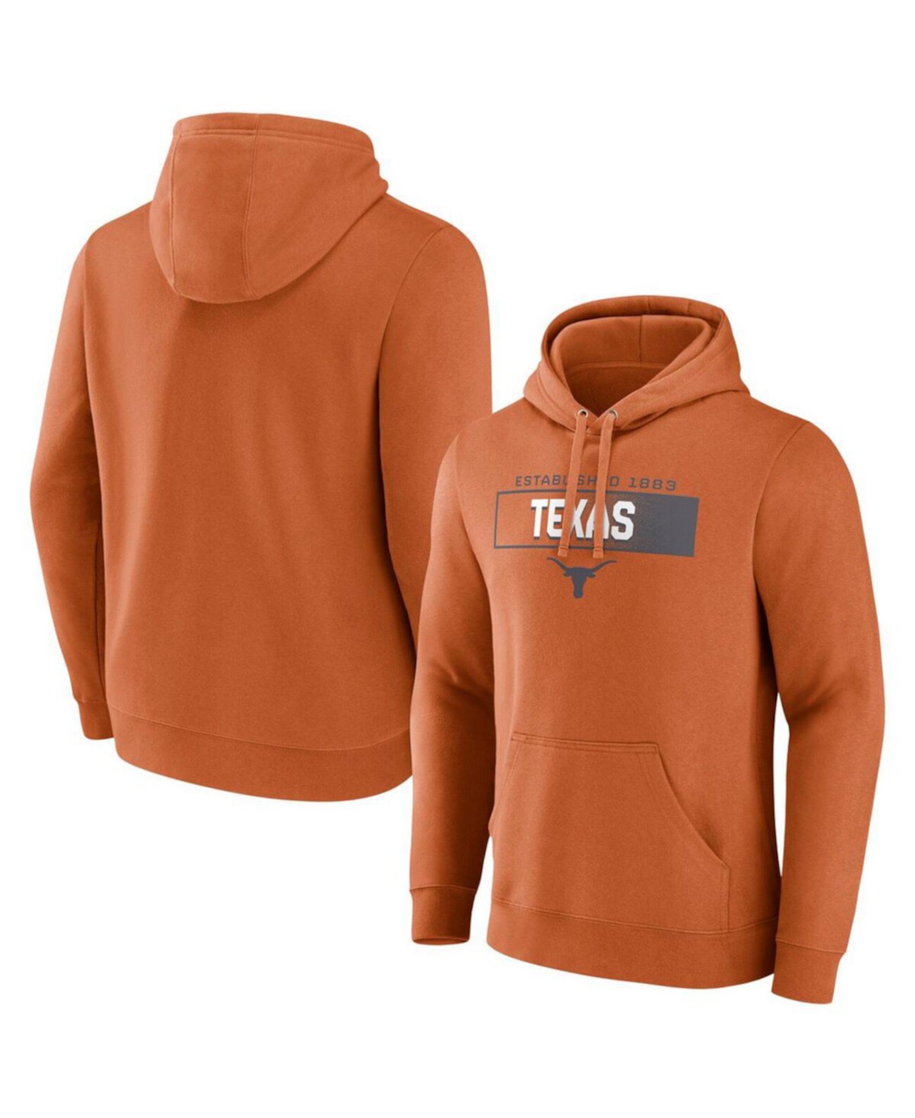 Men's Texas Orange Texas Longhorns Iconic Fleece Down The Field Pullover Hoodie Fanatics